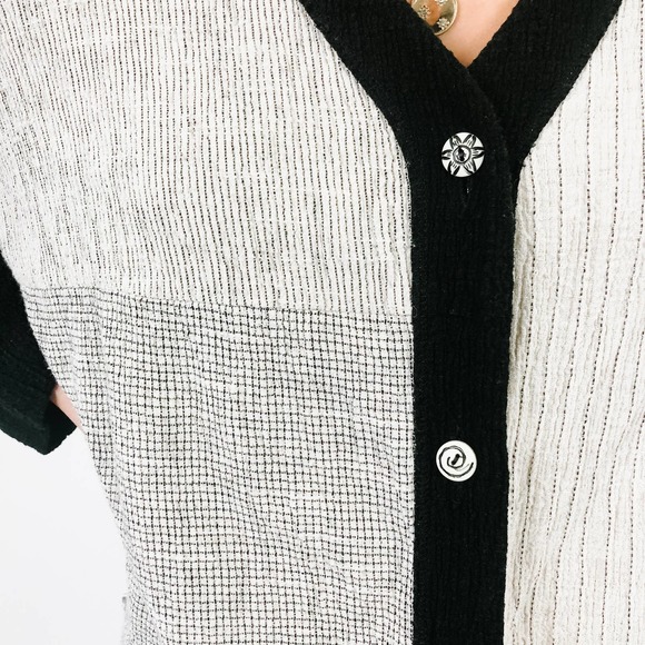 Vintage Black & Gray Blouse with Tassels - Picture 6 of 8